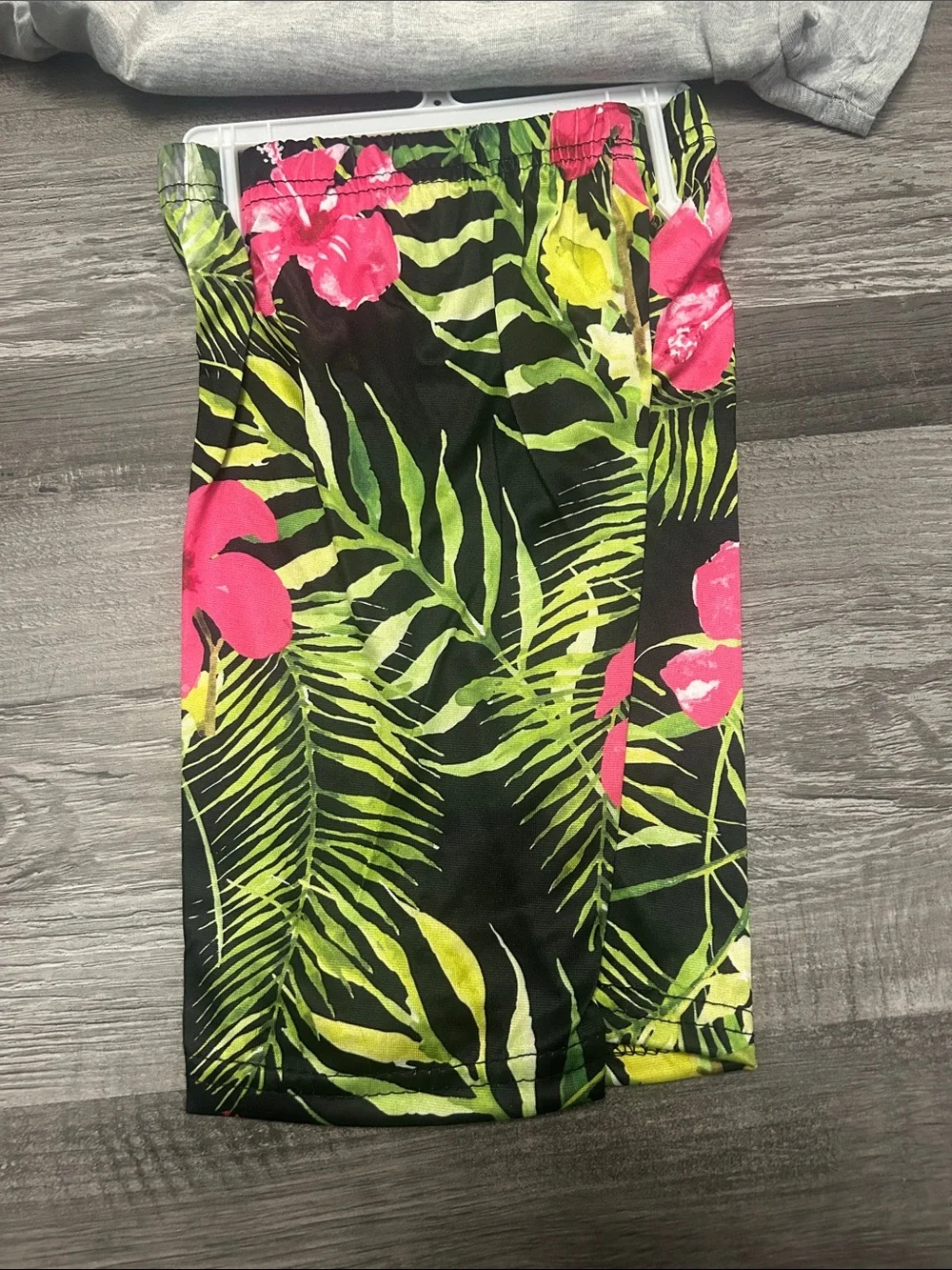 Love Graphic Gray Kids Pajama Set with Tropical Accents